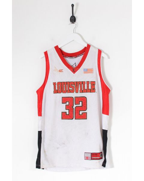 Vintage Louisville Cardinals College Basketball Jersey Vest White Medium