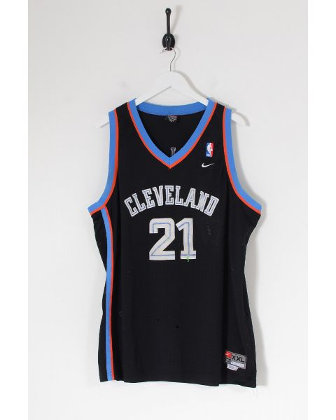 Vintage NIKE Cleveland Cavaliers Miles 2002-04 Basketball Jersey Vest Black 2XL